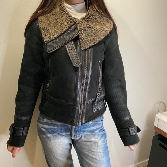 Vintage Topshop Sheepskin Jacket, Huge Collar - Picture 2 of 5